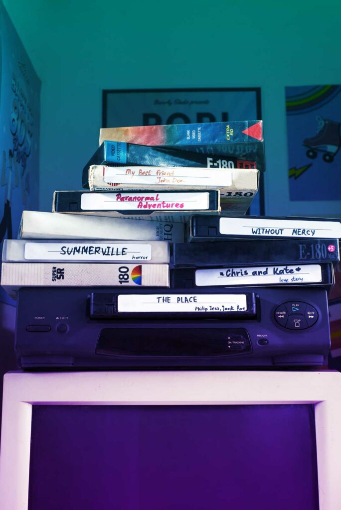 Image d'illustrations d'anciennes cassettes VHS à convertir